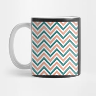 Dark Green Salmon Peach Pattern Mug